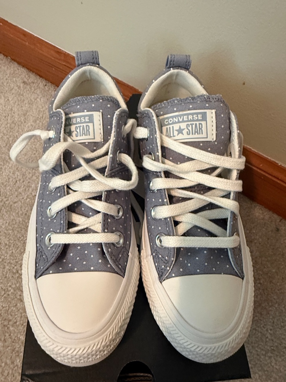 Converse Gray Polka Dot Low Top Sneakers
